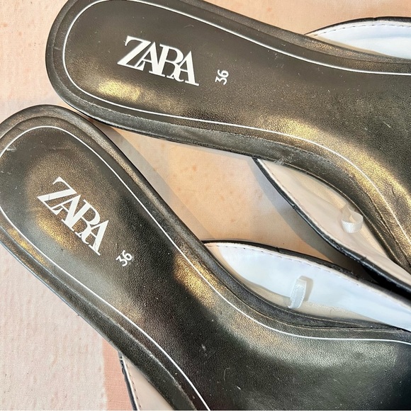 Zara Bloggers Favorite Black Quilted Mules Slides Sandals - Picture 4 of 5